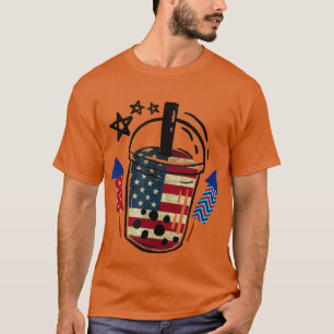 Camiseta Boba Tea 4 de julho Bubble Tea 4 de julho American