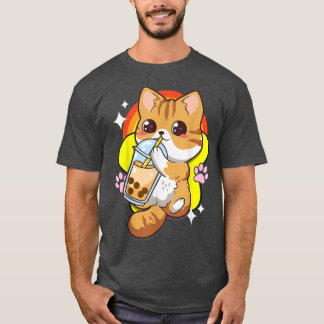 Camiseta Boba Tea Bubble Tea Cat Anime Kawaii Neko Lover Ja