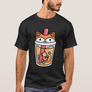 Camiseta Boba Tea Bubble Tea Cute Kawaii Fox
