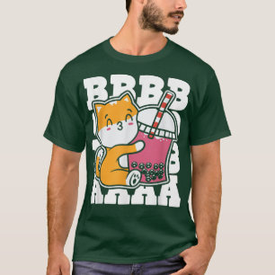 Camiseta Boba Tea Cat Bubble Tea Kawaii Anime Japonês