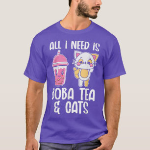 Camiseta Boba Tea Cat Bubble Tea Kawaii Anime Japonês
