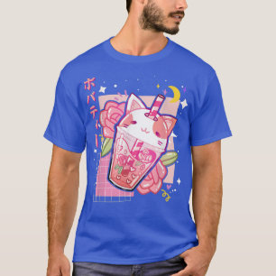 Camiseta Boba Tea Cat Bubble Tea Kawaii Anime Japonesa