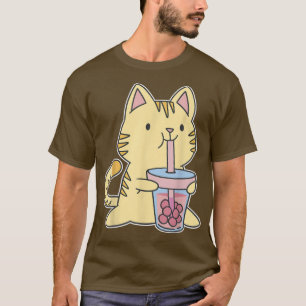Camiseta Boba Tea Cat Japão Sweet Otaku Harajuku Neko Anime