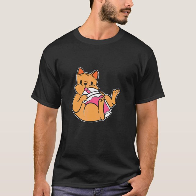 Camiseta Boba Tea Cat Proprietário (Frente)