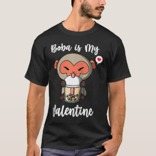Camiseta Boba Tea é o meu Namorados Macaque Macaca Anti Val