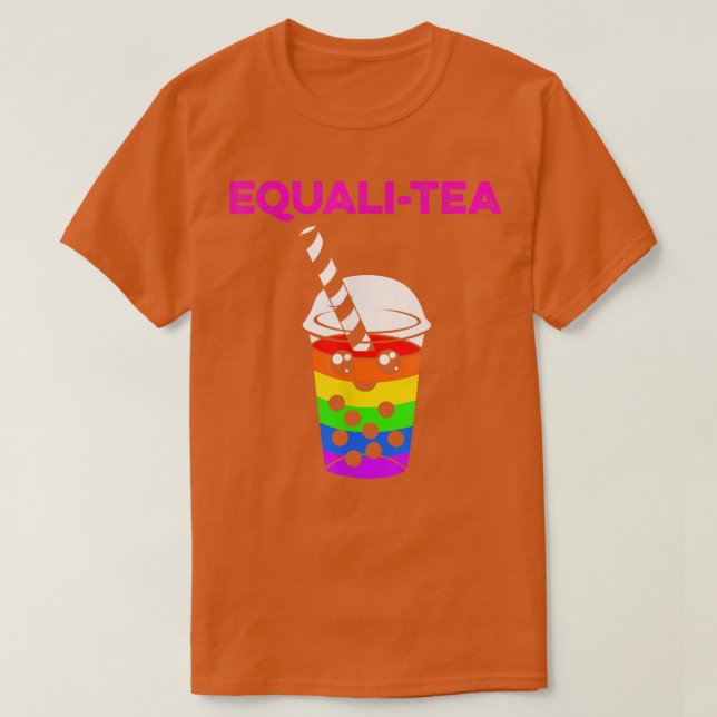 Camiseta Boba Tea Equalitea Cute Kawaii Bubble milk Tea (Frente do Design)