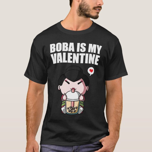Camiseta Boba Tea is My Valentine Geisha Anti Valentines Da (Frente)