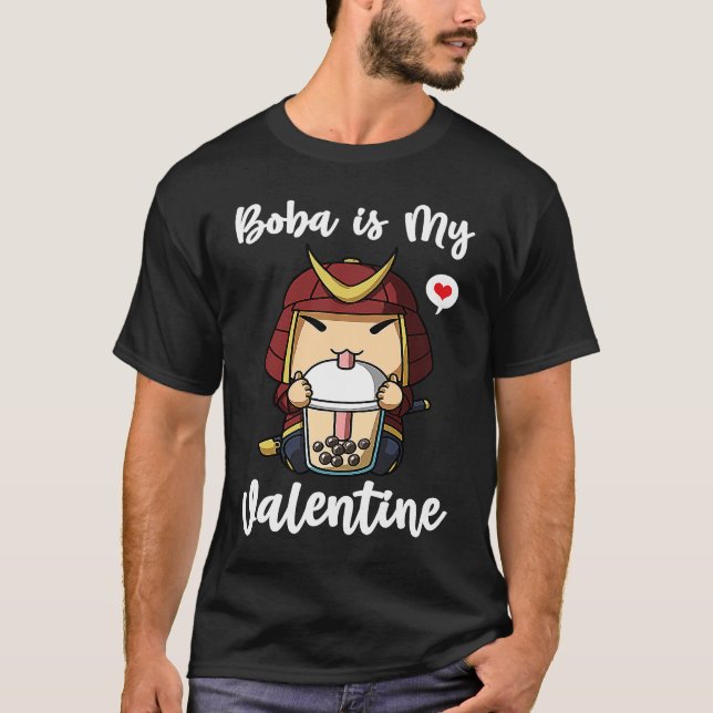 Camiseta Boba Tea is My Valentine Samurai Anti Valentines D (Frente)