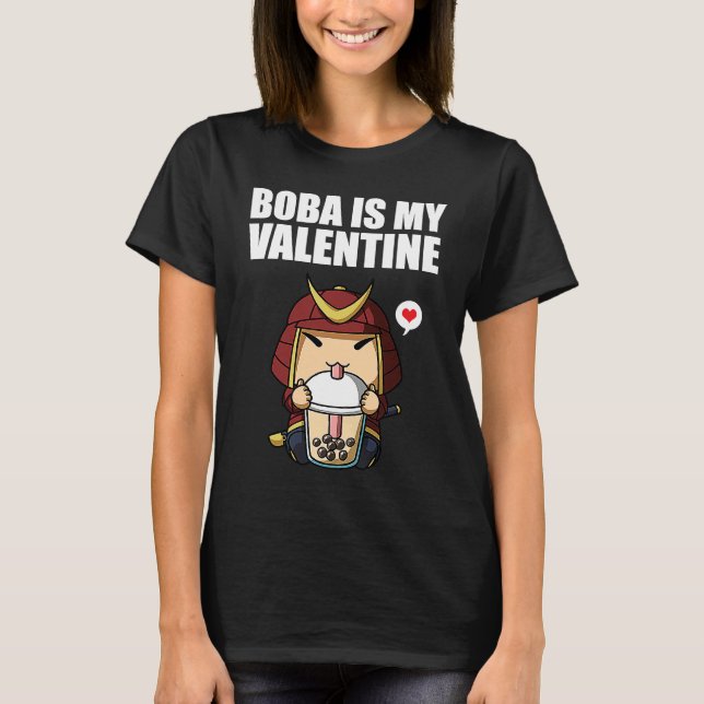 Camiseta Boba Tea is My Valentine Samurai Anti Valentines D (Frente)