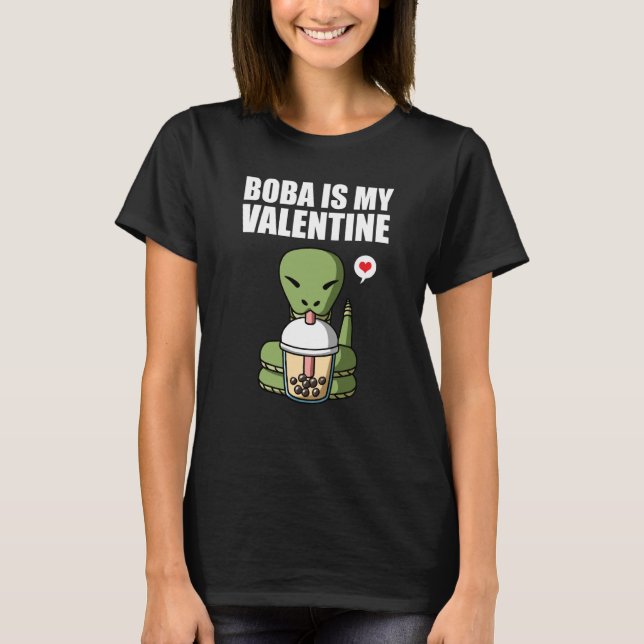 Camiseta Boba Tea is My Valentine Snake Anti Valentines Day (Frente)