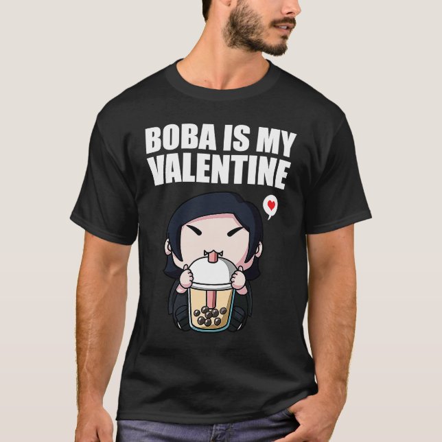 Camiseta Boba Tea is My Valentine Vampire Anti Valentines D (Frente)