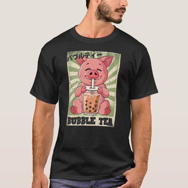 Camiseta Boba Tea Pig Bubble Tea (Frente)