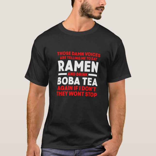 Camiseta Boba Tea Ramen Cute Kawaii Bubble milk Tea (Frente)