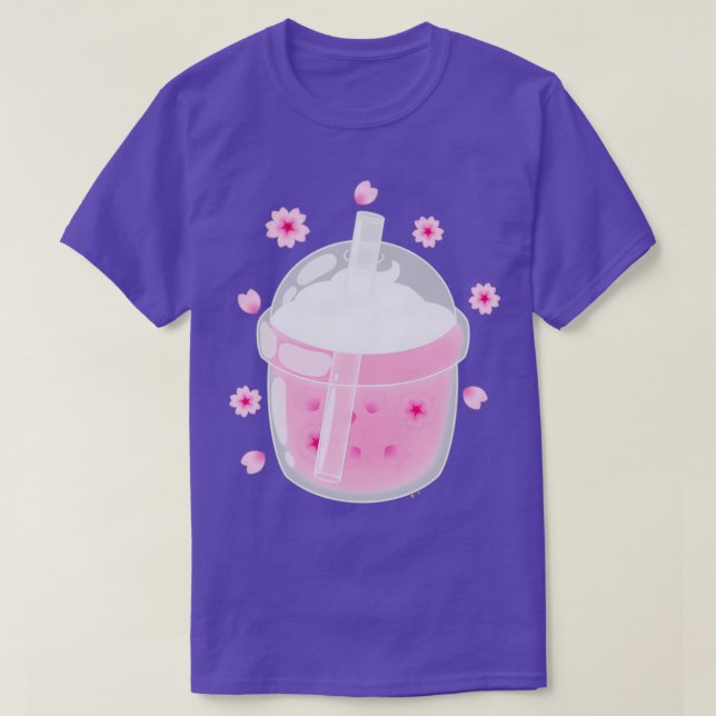 Camiseta Boba tea sakura rosa (Frente do Design)