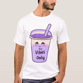 Camiseta Boba Vibes Apenas 🧋 | Boca-branca Kawaii Design