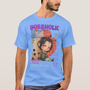 Camiseta Bobaholic Bubble Tea Japonês Boba milk Tea Anime