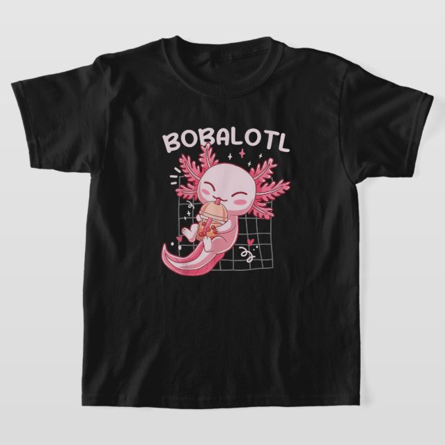 Camiseta Bobalotl Axolotl Boba Tea Bubble Anime Gift Girls  (Postura )