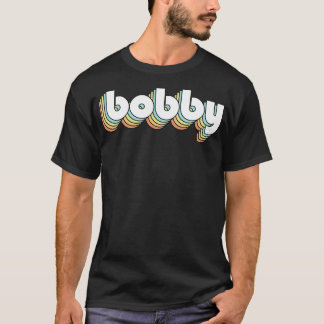 Camiseta Bobby Retro Rainbow Tipografia Estilo Desvanecido