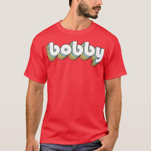 Camiseta Bobby Retro Rainbow Tipografia Estilo Desvanecido