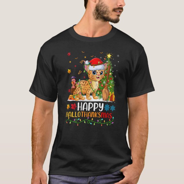 Camiseta Bobcat Animal Happy Bobcat Hellothanksmas (Frente)
