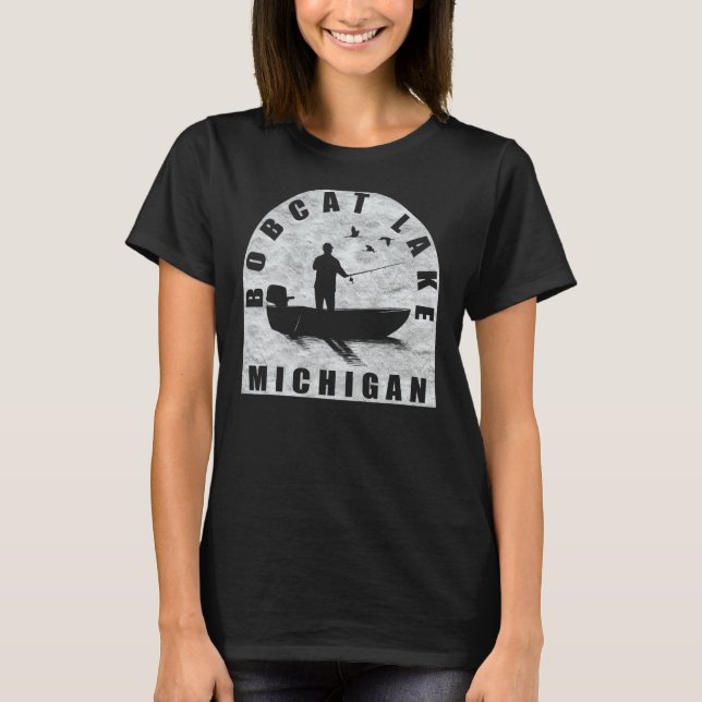 Camiseta Bobcat Lake Fisheries Michigan (Frente)