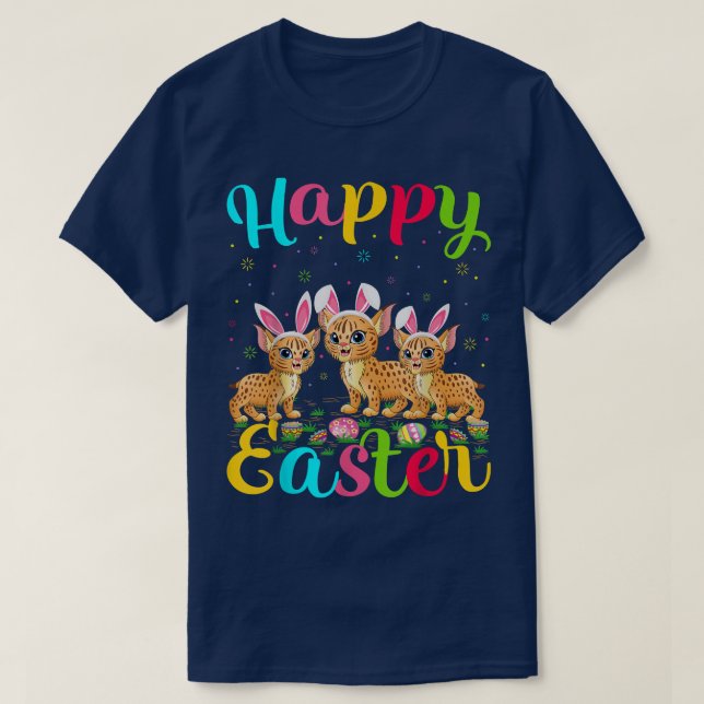 Camiseta Bobcat Lover Funny Easter Bunny Bobcat Happy E (Frente do Design)