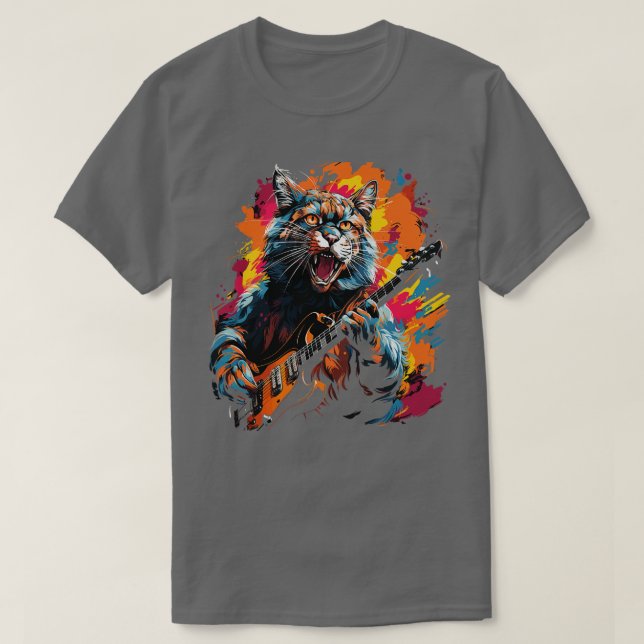 Camiseta Bobcat Tocando Violão (Frente do Design)