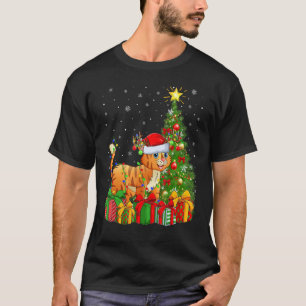 Camiseta Bobcat Xmas Holiday Papais noeis Bobcat Árvore de 