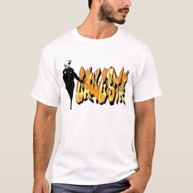Camiseta Bobina ocasional do spray de pimenta (Frente)