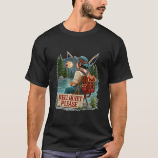Camiseta Bobina Silêncio Por Favor Noite Divertida de Pesca