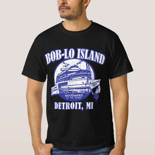 Camiseta Boblo Island, Detroit Michigan (vista de safra) (Frente)