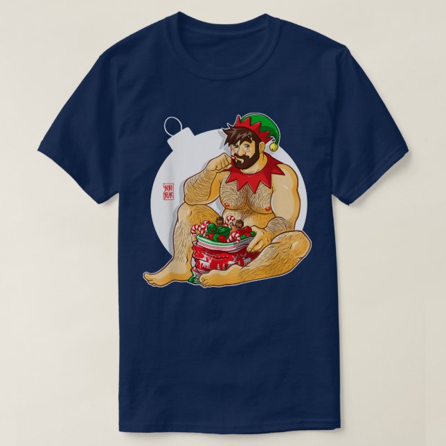 Camiseta Bobo Bear - Adam Gosta de presentes Santas - Natal (Frente do Design)
