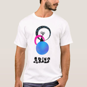 Camiseta Bobo branco do zodíaco do Aries bonito dos homens