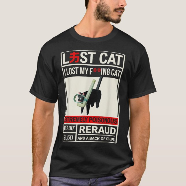 Camiseta Bobo Cat Meme Eu Perdi Meu Gato Extremamente Venen (Frente)