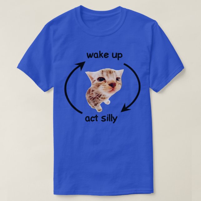 Camiseta Bobo De Ato De acordar Gato Engraçado (Frente do Design)