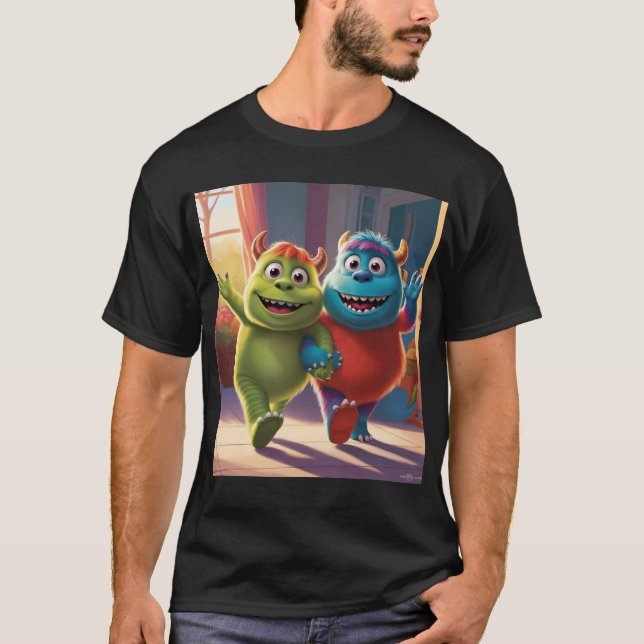 Camiseta Bobo e Zippy: Amigos brilhantes em um mundo monstr (Frente)