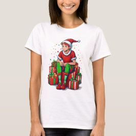 Camiseta Bobo Engraçado Natal Papai Noel Elf Kid