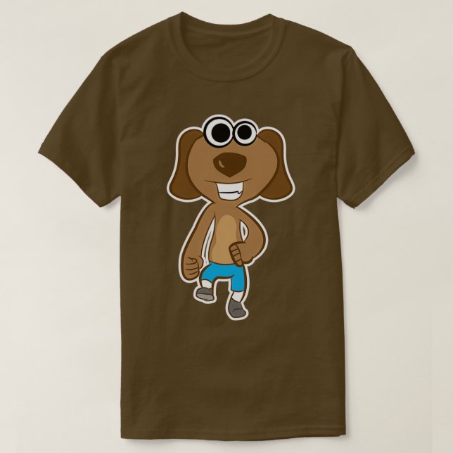 Camiseta bobo executando o cão (Frente do Design)
