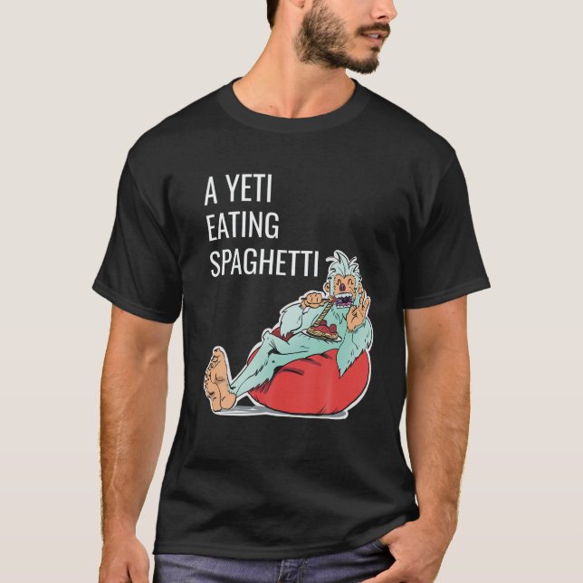 Camiseta Bobo, Ilustração De Espaguete Comendo Yeti Para Al (Frente)