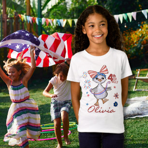 Camiseta Bobo personalizável de garotinha ganha 4 de julho