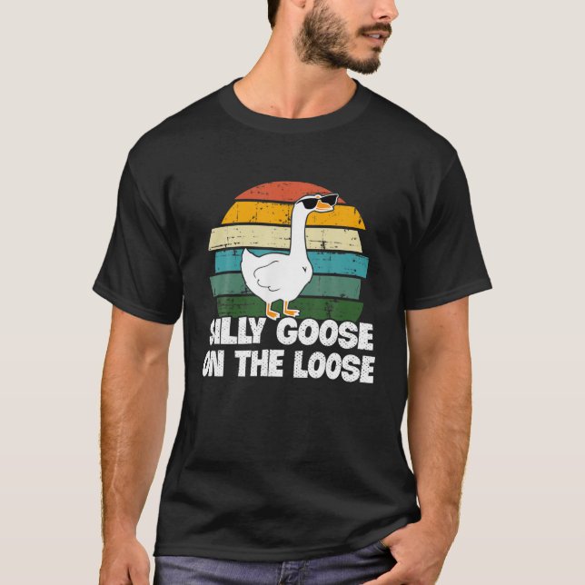 Camiseta Bobo Vintage Goose No Engraçado Dito Perdido (Frente)