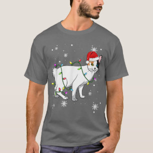 Camiseta Bobtail japonês Cat natal Luzes natalinas Ca