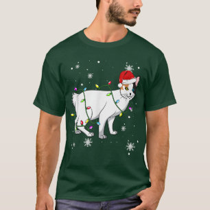 Camiseta Bobtail japonês Cat natal Luzes natalinas Ca