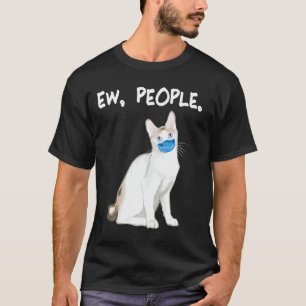 Camiseta Bobtail japonês Pessoas de gato Vestindo máscara f