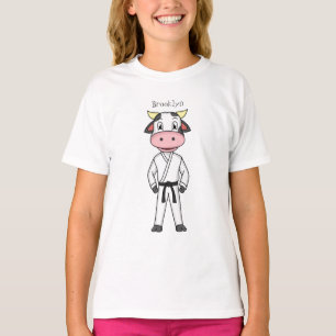 Camiseta Boca-branca em desenho animado em kung fu