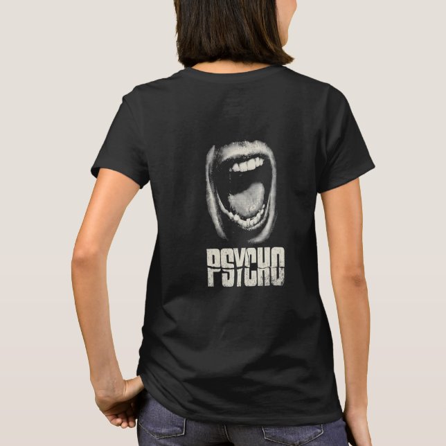 Camiseta Boca Gritando Psycho, Filme de Terror Vin (Verso)