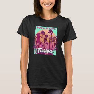 Camiseta Boca Raton FL Flórida cena do oceano vintage retrô