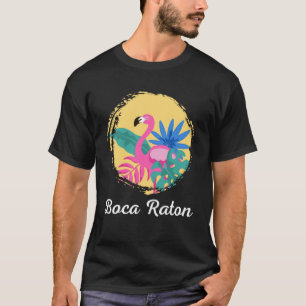 Camiseta Boca Raton Florida Beach Tropical Flamingo
