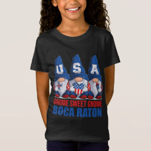 Camiseta Boca Raton Florida Gnomo Sweet Gnomo Bandeira Amer