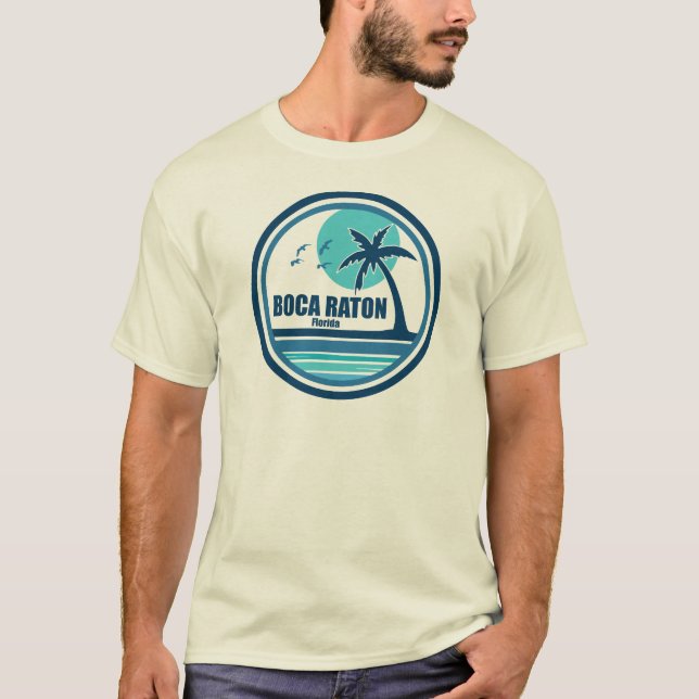 Camiseta Boca Raton Florida Palm Tree Birds (Frente)